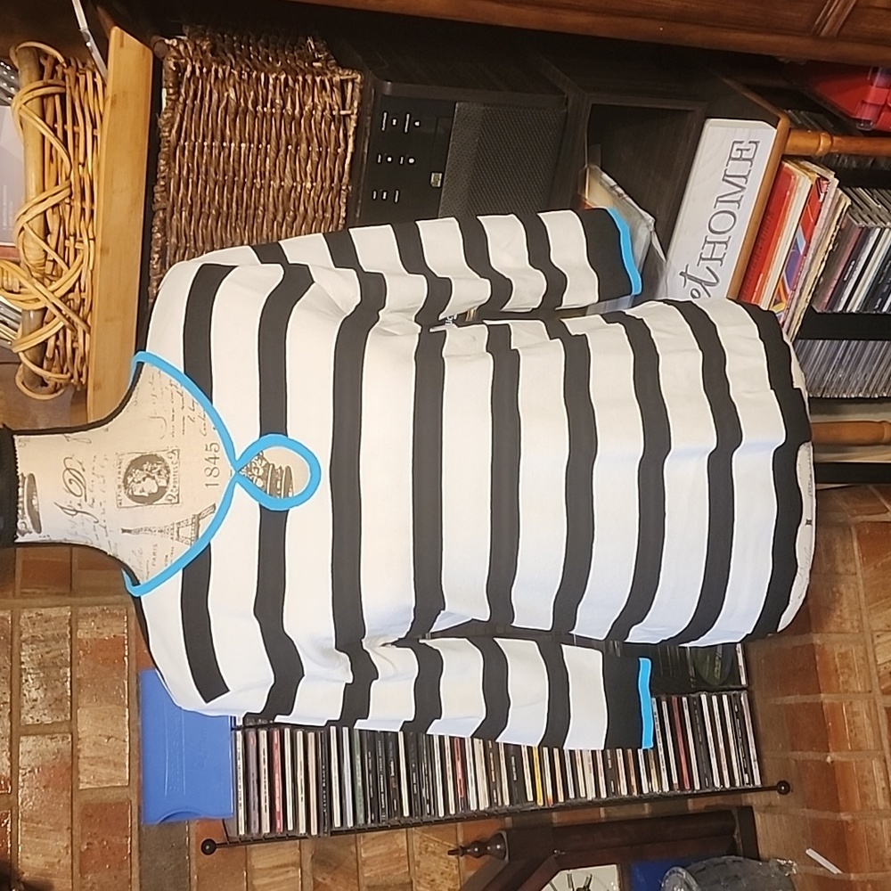 Classic Striped Sweater With Turquoise Accents M